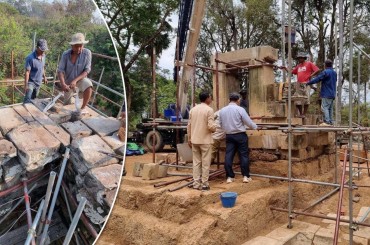 អាជ្ញាធរជាតិអប្សរាកំពុងធ្វើការងារជួសជុលប្រាសាទព្រហ្មកិល ឱ្យមានភាពរឹងមាំឡើងវិញ